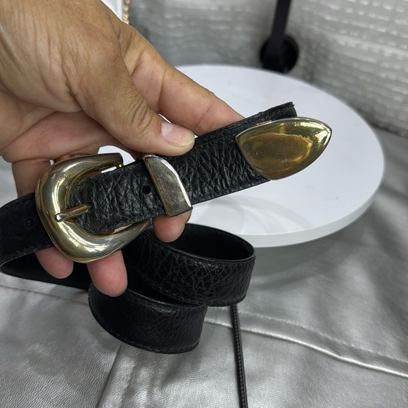 (H) Cherokee vintage Y2K, Black Belt with Gold Buckle, Size M. - Picture 5 of 14